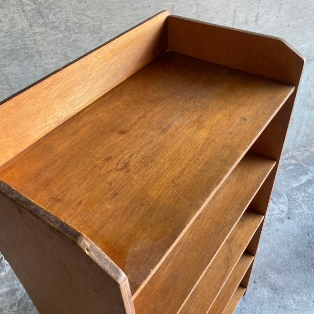 オープンシェルフ ラック 本棚 飾り台 置物台 5段 木製 家具 昭和 レトロ