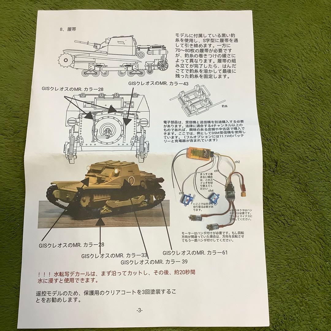 カルロベローチェ　CV33 ラジコンキット　ガルパン　アンツィオ高校仕様