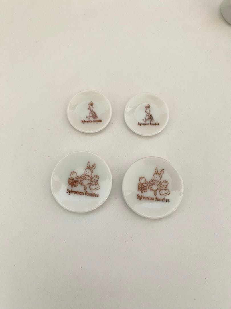 シルバニアファミリー レア初期 食器セット 緑の家具 エポック社