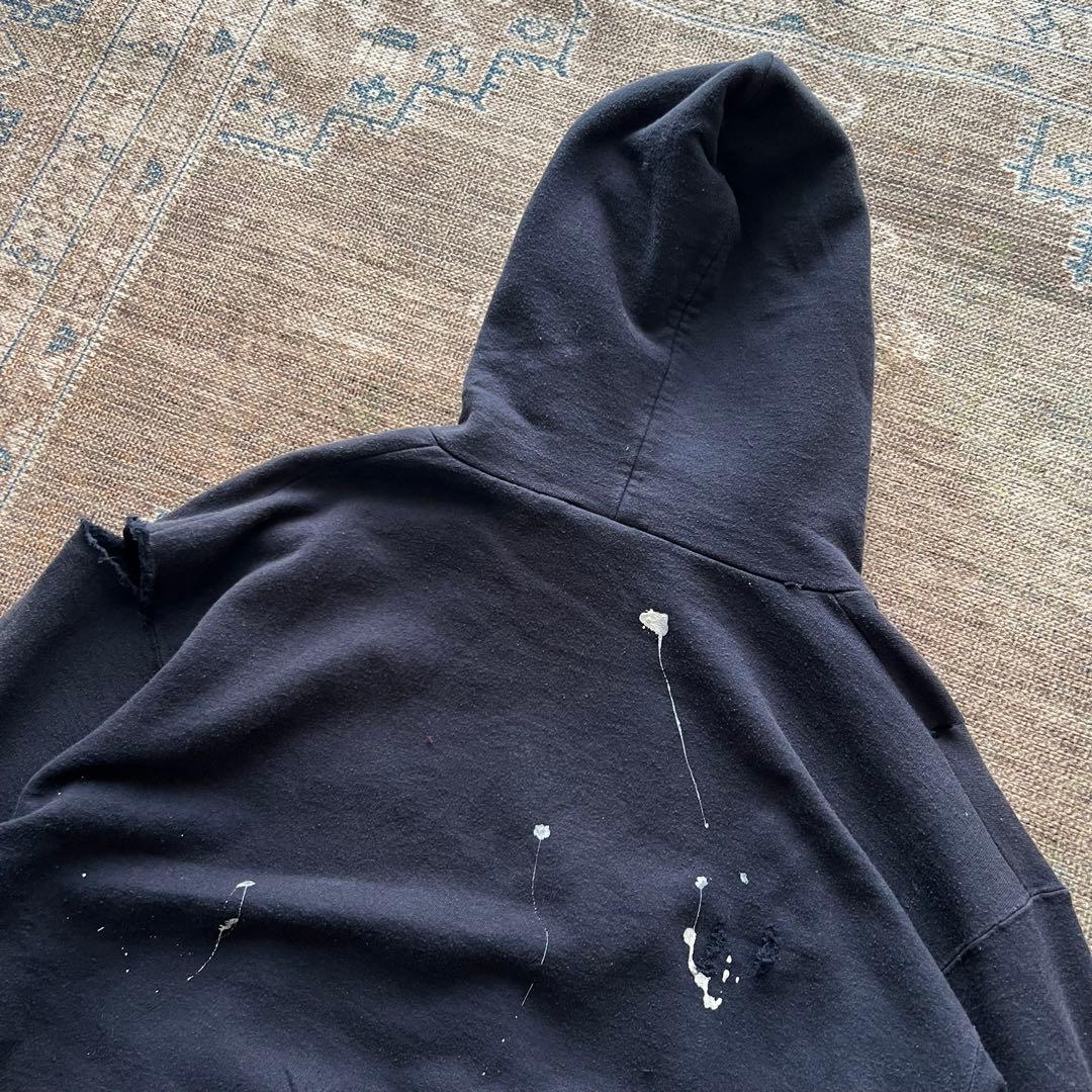 90s champion ダメージ ボロ スウェット パーカー ペンキ　グランジ