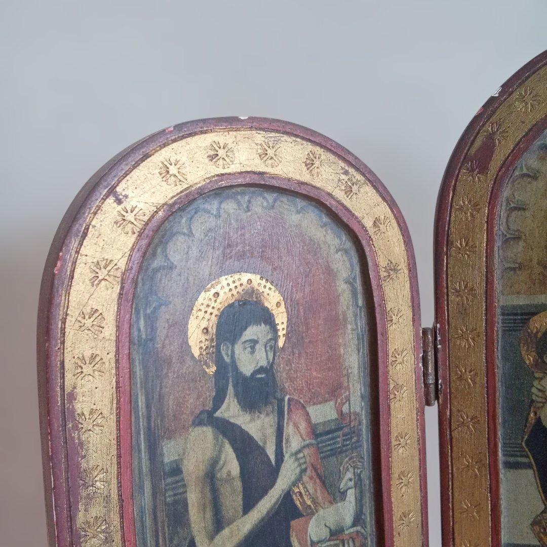 祭壇画 トリプティック 　イタリア土産品ビンテージ