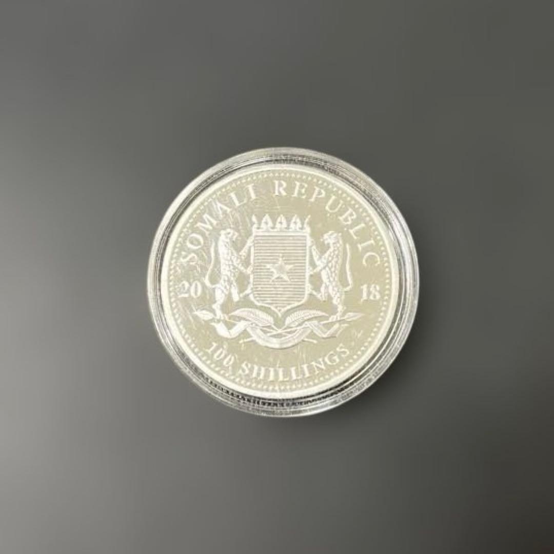 【純銀】ソマリア共和国　2018年　エレファント銀貨100シリング　1オンス①