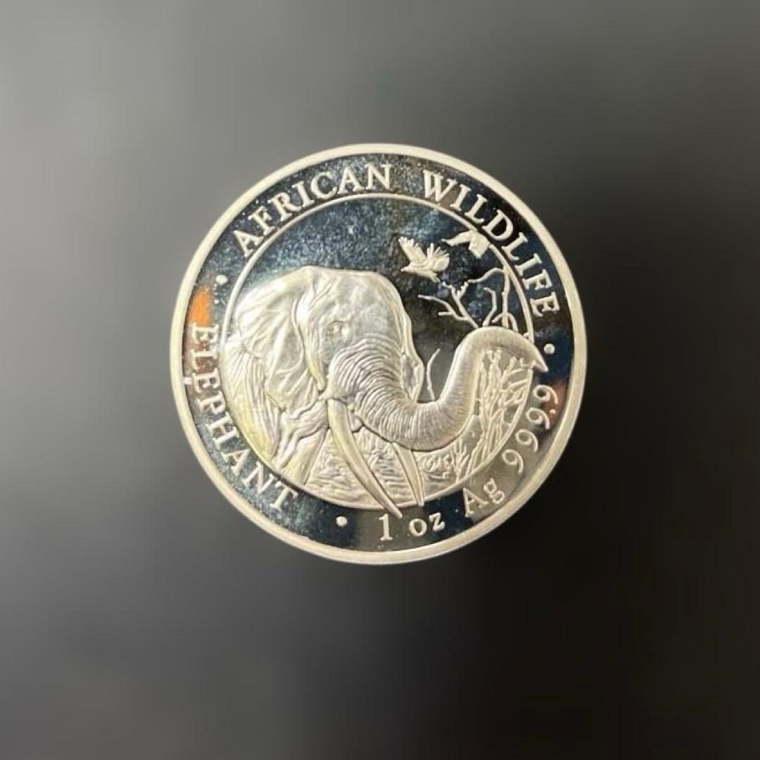 【純銀】ソマリア共和国　2018年　エレファント銀貨100シリング　1オンス①