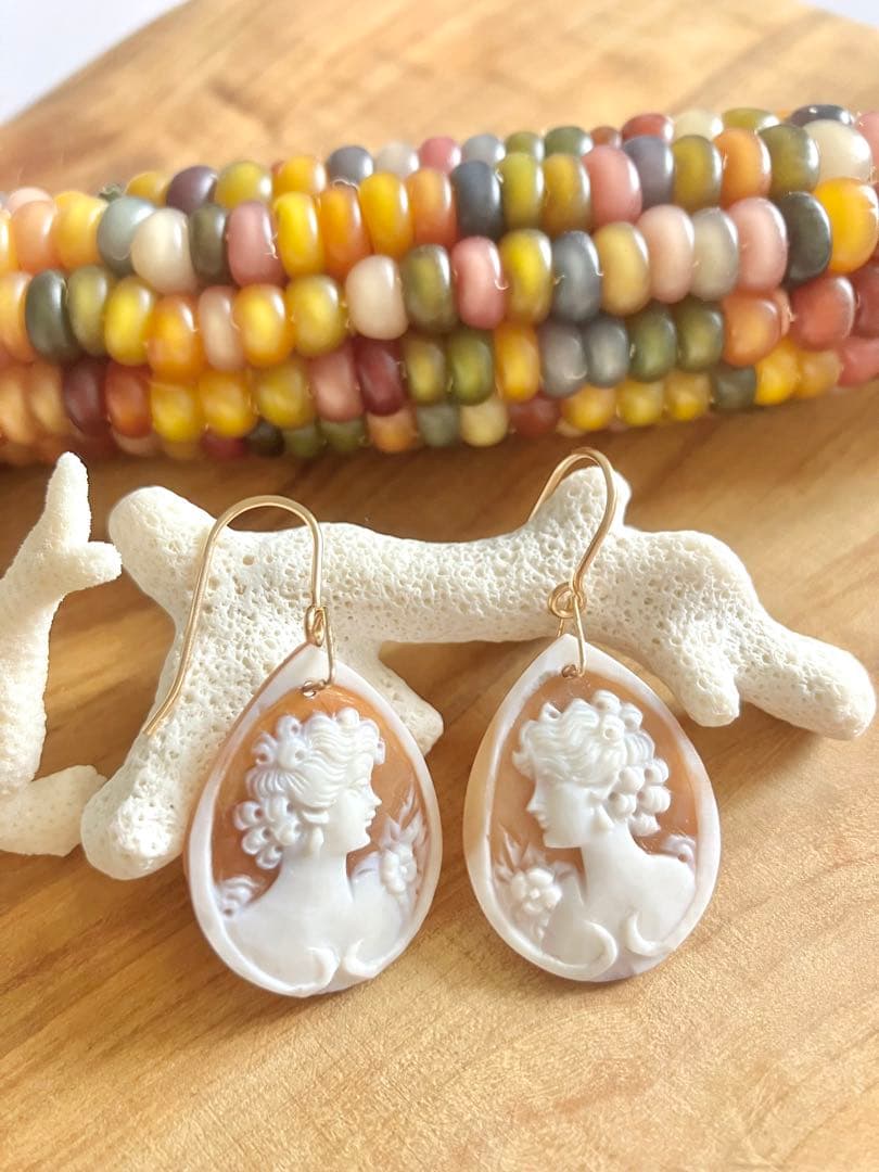 カメヲ ピアス 14kgf ハンドメイド