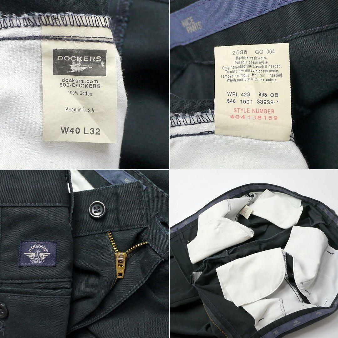 USA製ビンテージ リーバイス ドッカーズ ツータックパンツ チノパン黒ブラック