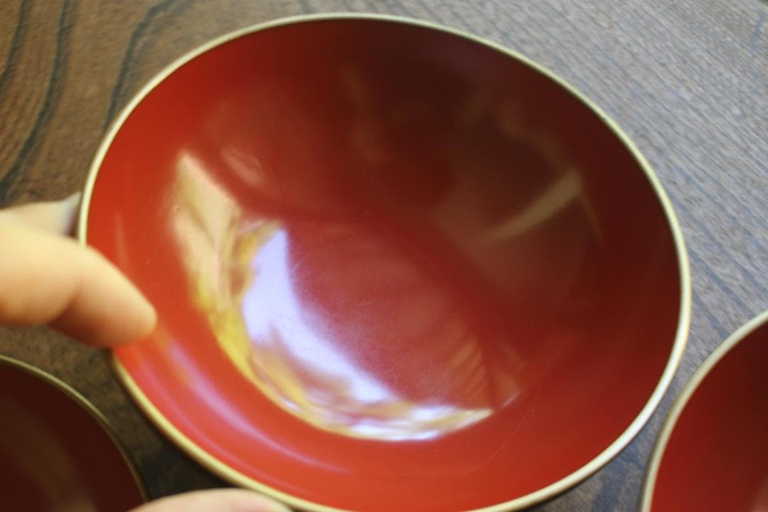 時代逸品！時代内朱金縁黒漆に優美な羊歯蒔絵の映えるお椀2点（検輪島塗蒔絵椀雑煮椀