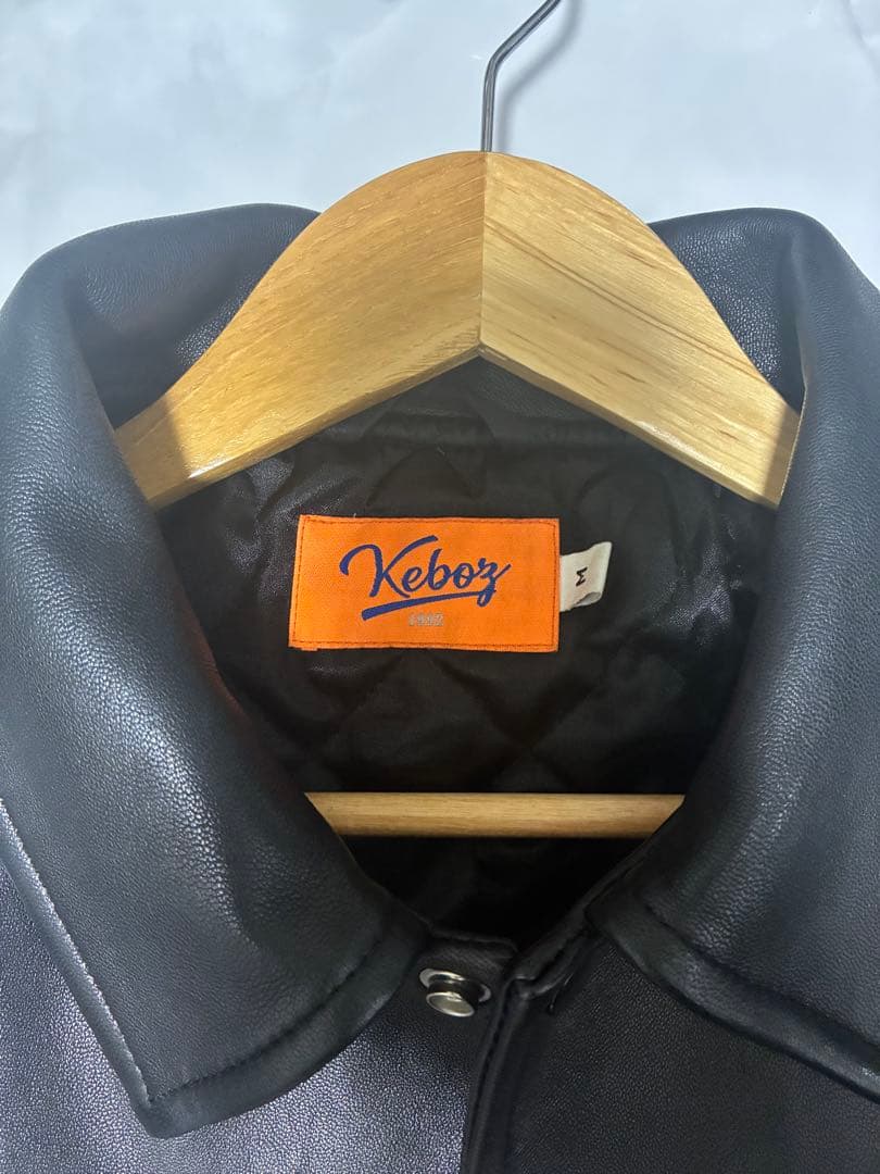 KEBOZ LEATHER VARSITY JACKET 革ジャン 黒 M