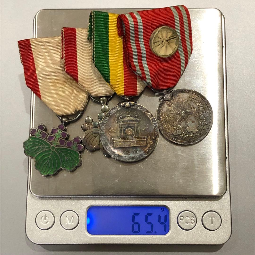 【送料無料】 銀製勲章4点セット