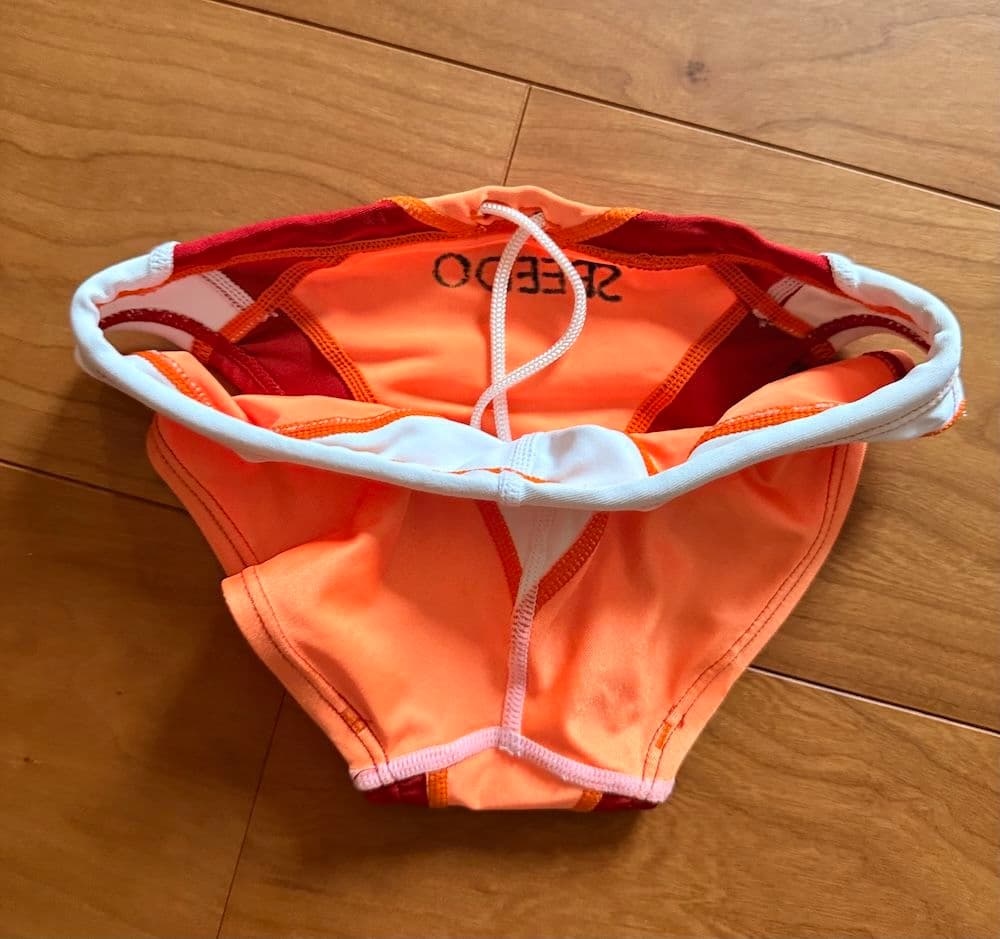 MIZUNO RQ632　オレンジ×レッド　ライフセーバー光沢 140 競パン