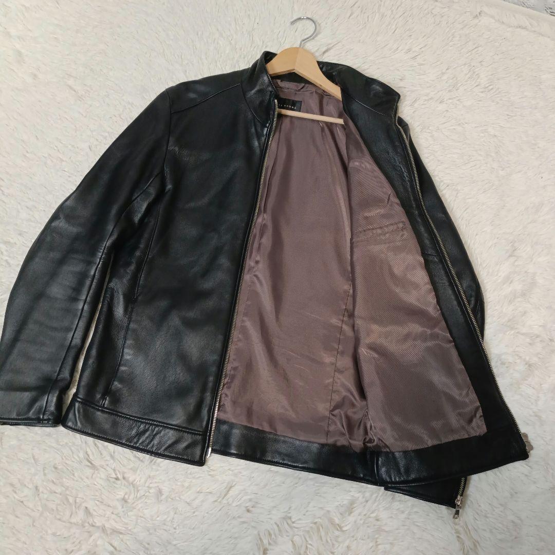 美品・希少■TETE HOMME ラムレザー ライダースジャケット シングル