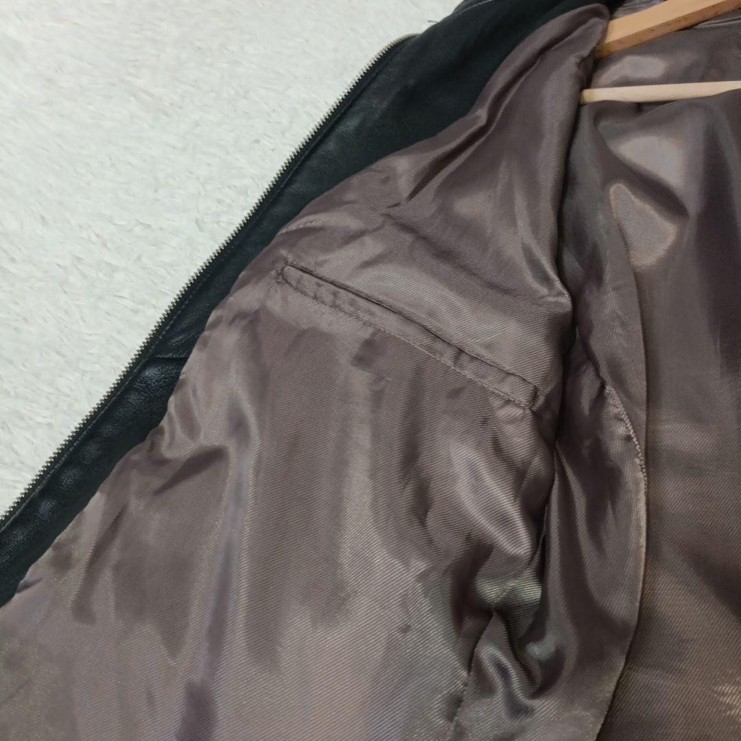 美品・希少■TETE HOMME ラムレザー ライダースジャケット シングル