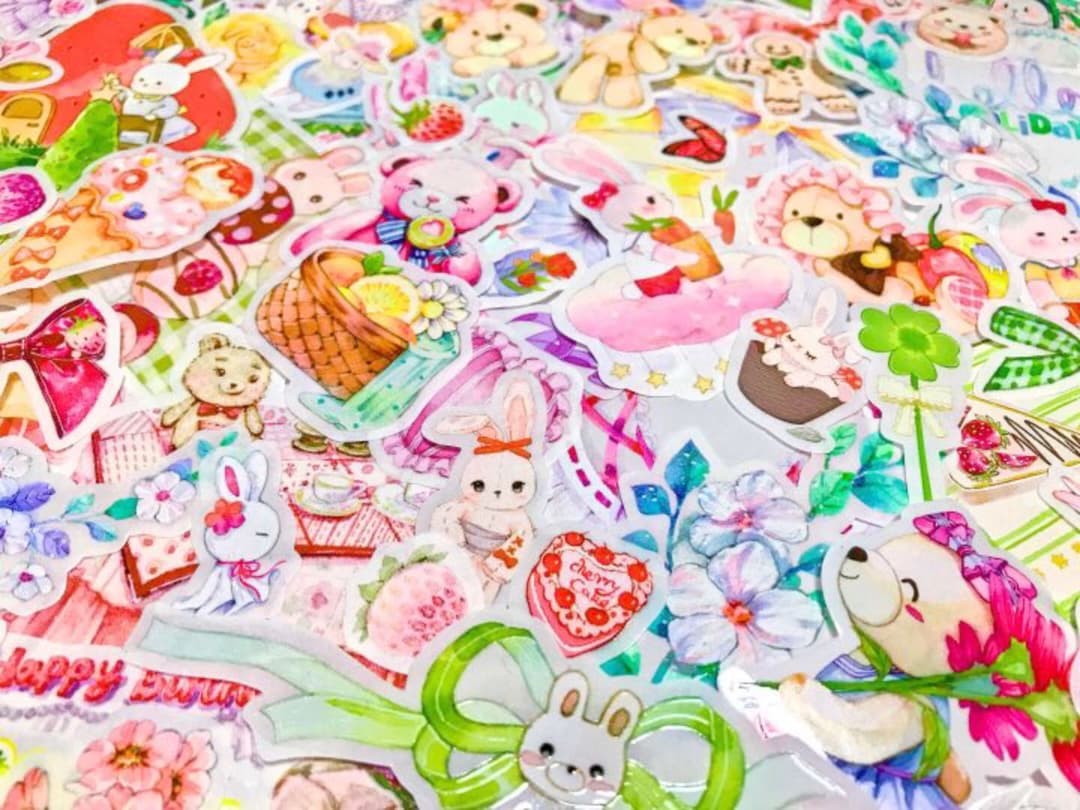 可愛いい❤️❤️フレークシール( ⸝⸝•ᴗ•⸝⸝ )うさくまのピクニック♡♡春