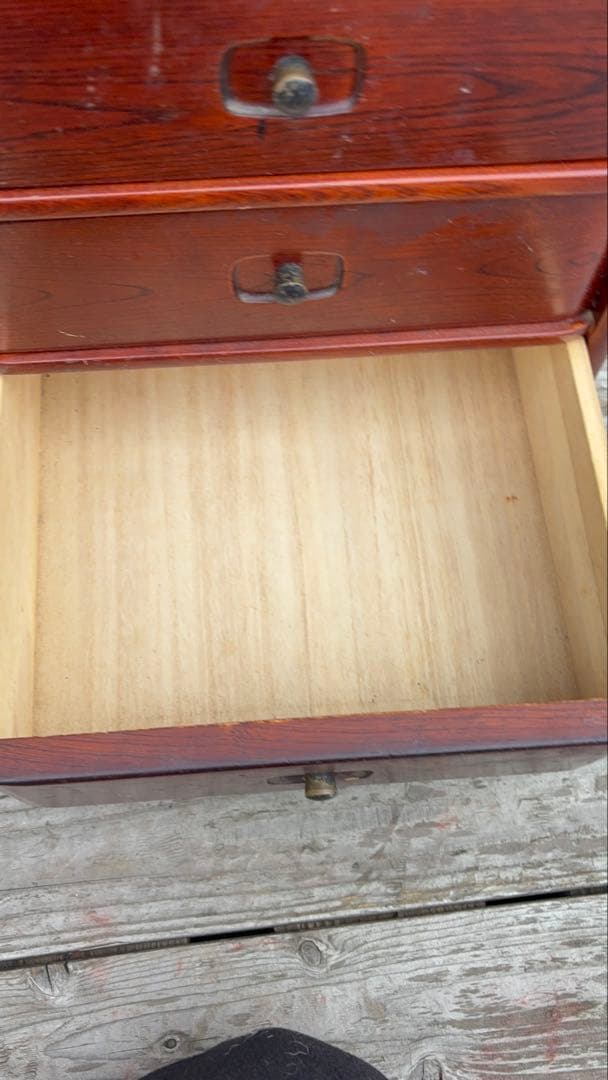 昭和レトロ カリモク 木製 階段型茶棚 サイドボード 飾り棚 コールキャビネット