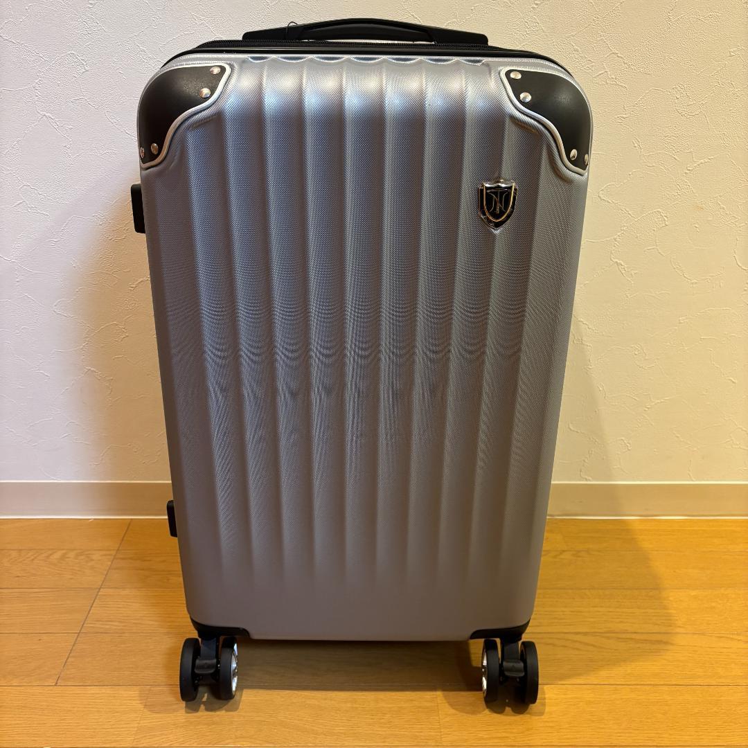 新品半額 日本ブランド スーツ キャリーケース Mサイズ 68L シルバーグレー