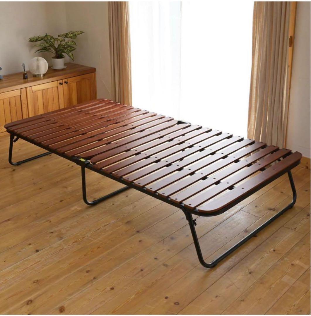 山善　折りたたみベッド　すのこベッド