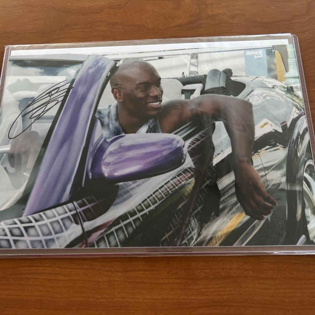 ワイルドスピード　タイリース　ギブソン　直筆サイン入りフォト