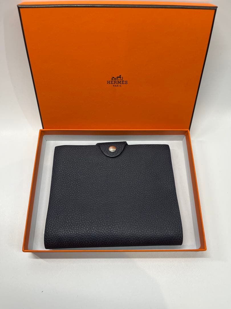 HERMESエルメス ユリス PM ダークブルー手帳【未使用品】