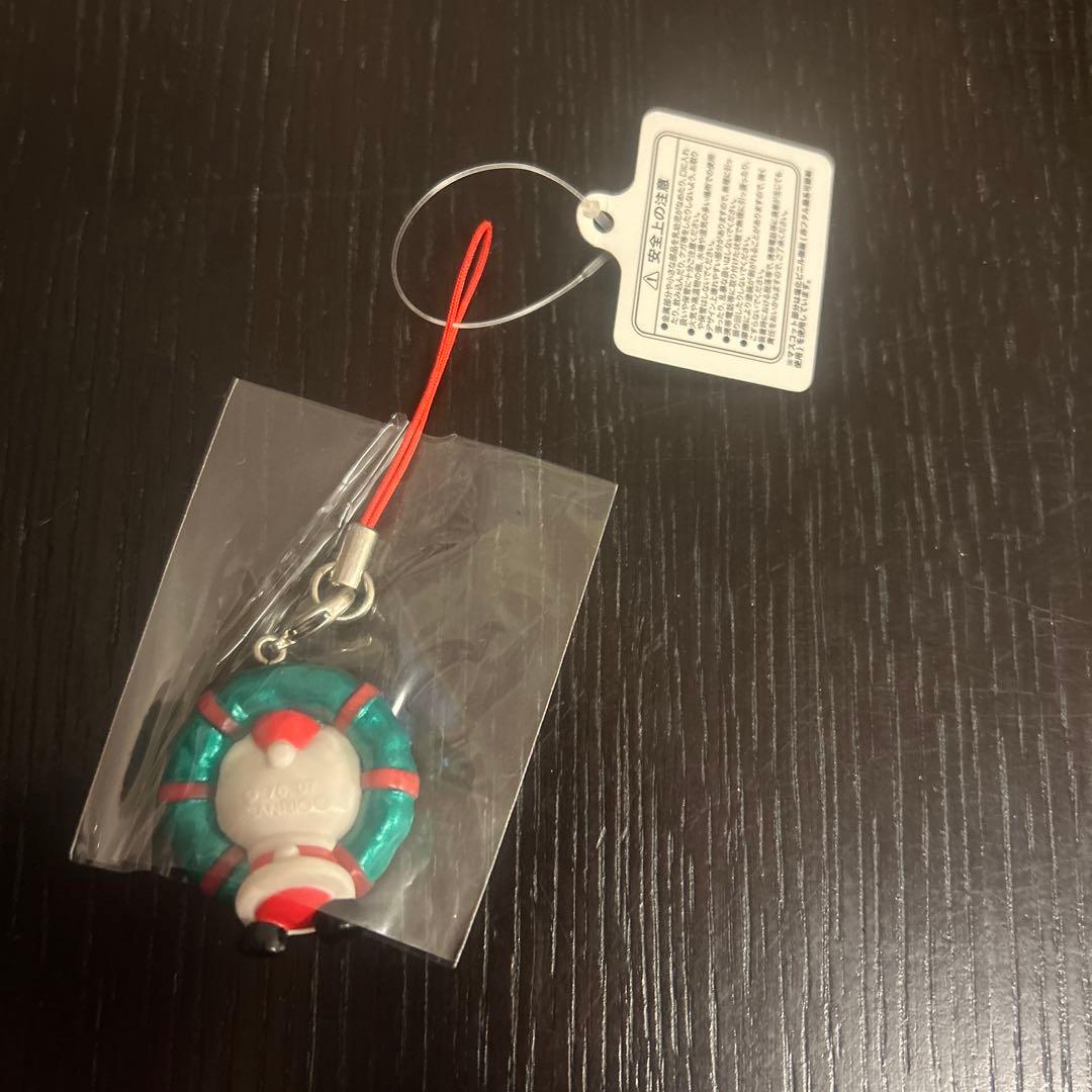 ハローキティ クリスマスリース　ストラップ　根付け