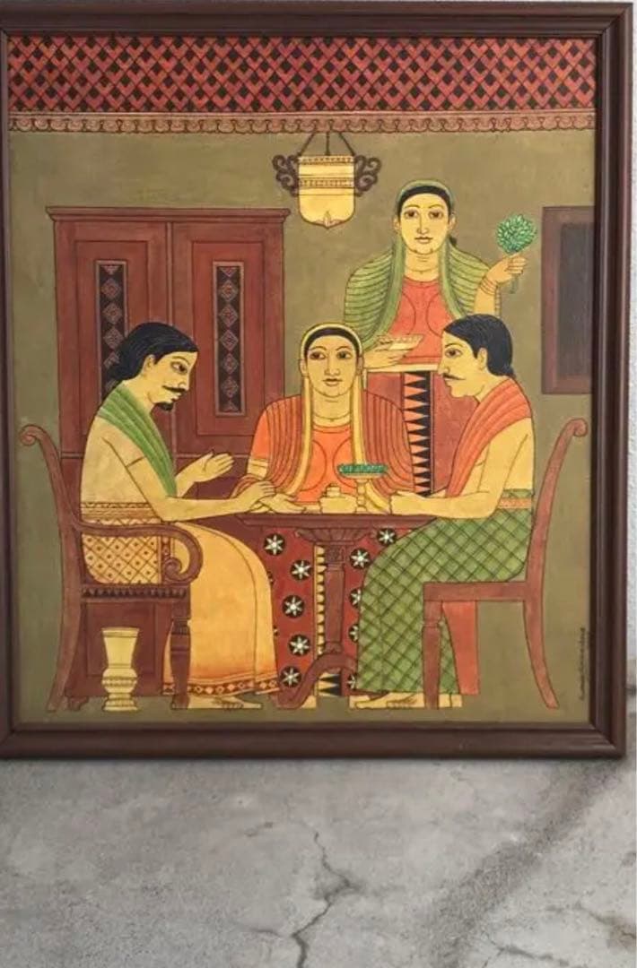 即日発送　建築家ジェフリーバワのホテル内で購入したスリランカアーティスト肉筆油絵