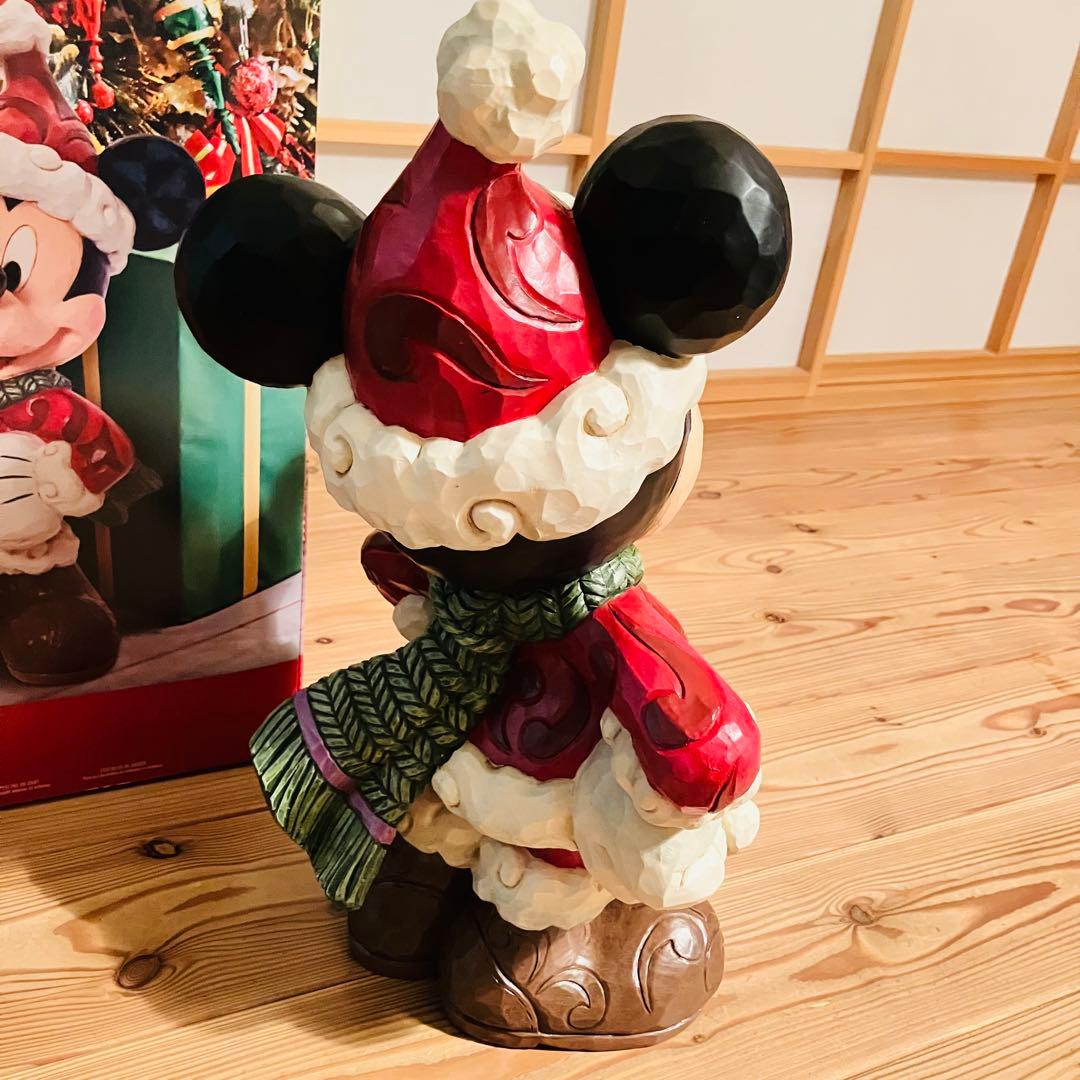美品ディズニー ミッキー クリスマス サンタ 人形 ジム•ショア オブジェ箱付き