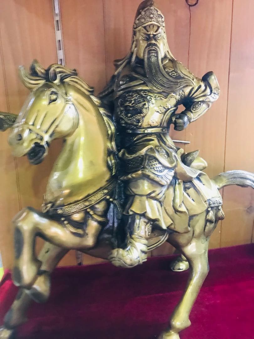 中国 東漢末年 三国志 大型人物「關羽」財神（富の神）銅製品 商売繁盛 交通安全