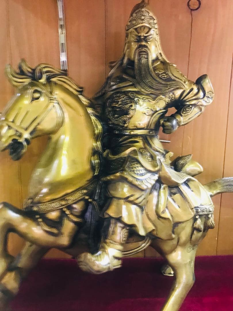 中国 東漢末年 三国志 大型人物「關羽」財神（富の神）銅製品 商売繁盛 交通安全