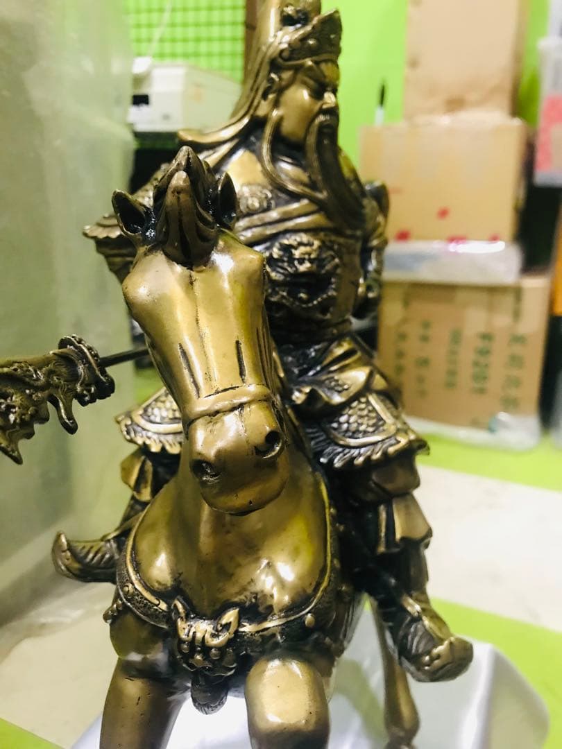 中国 東漢末年 三国志 大型人物「關羽」財神（富の神）銅製品 商売繁盛 交通安全