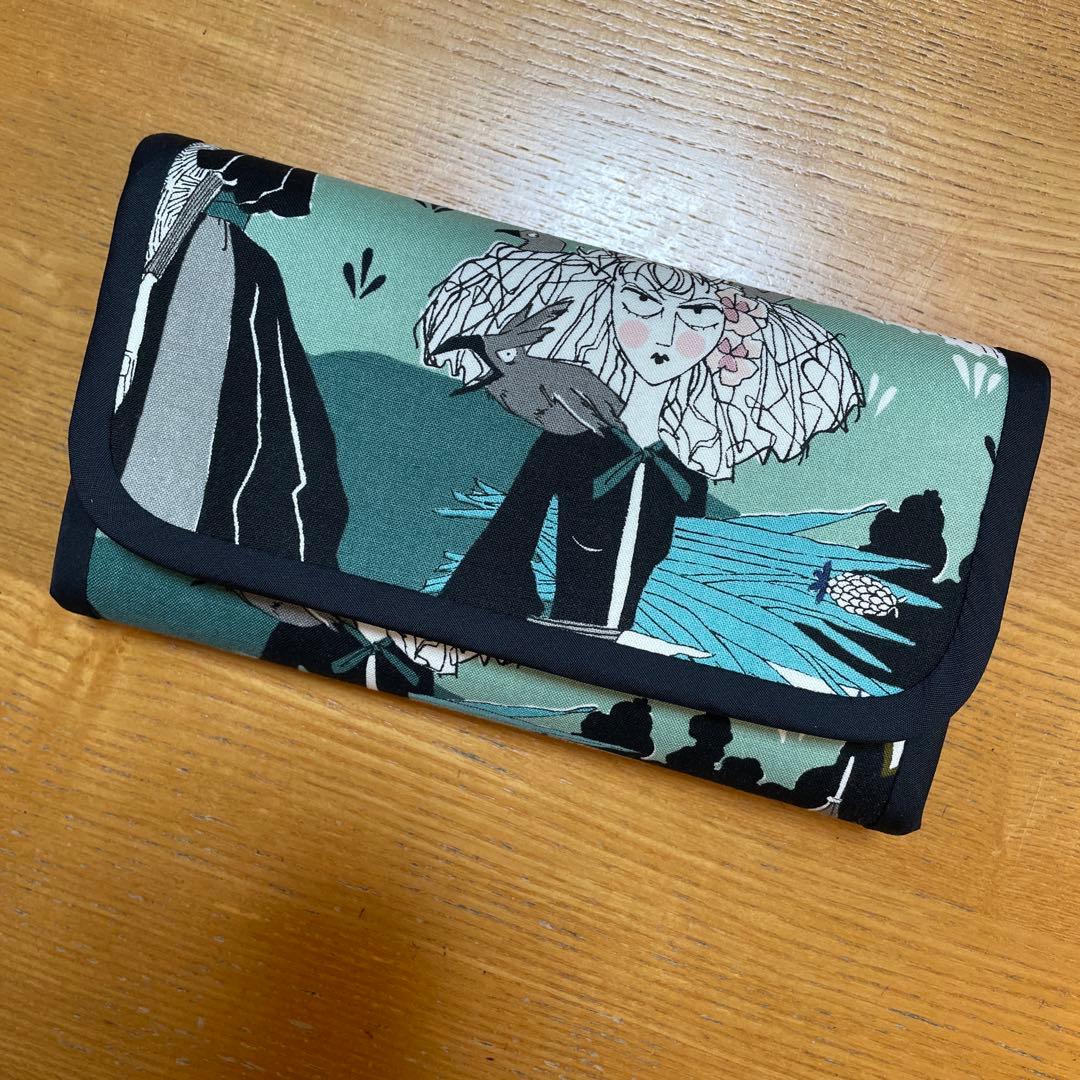 ゆめ　長財布　やりくり財布　ハンドメイド　廃盤レア生地