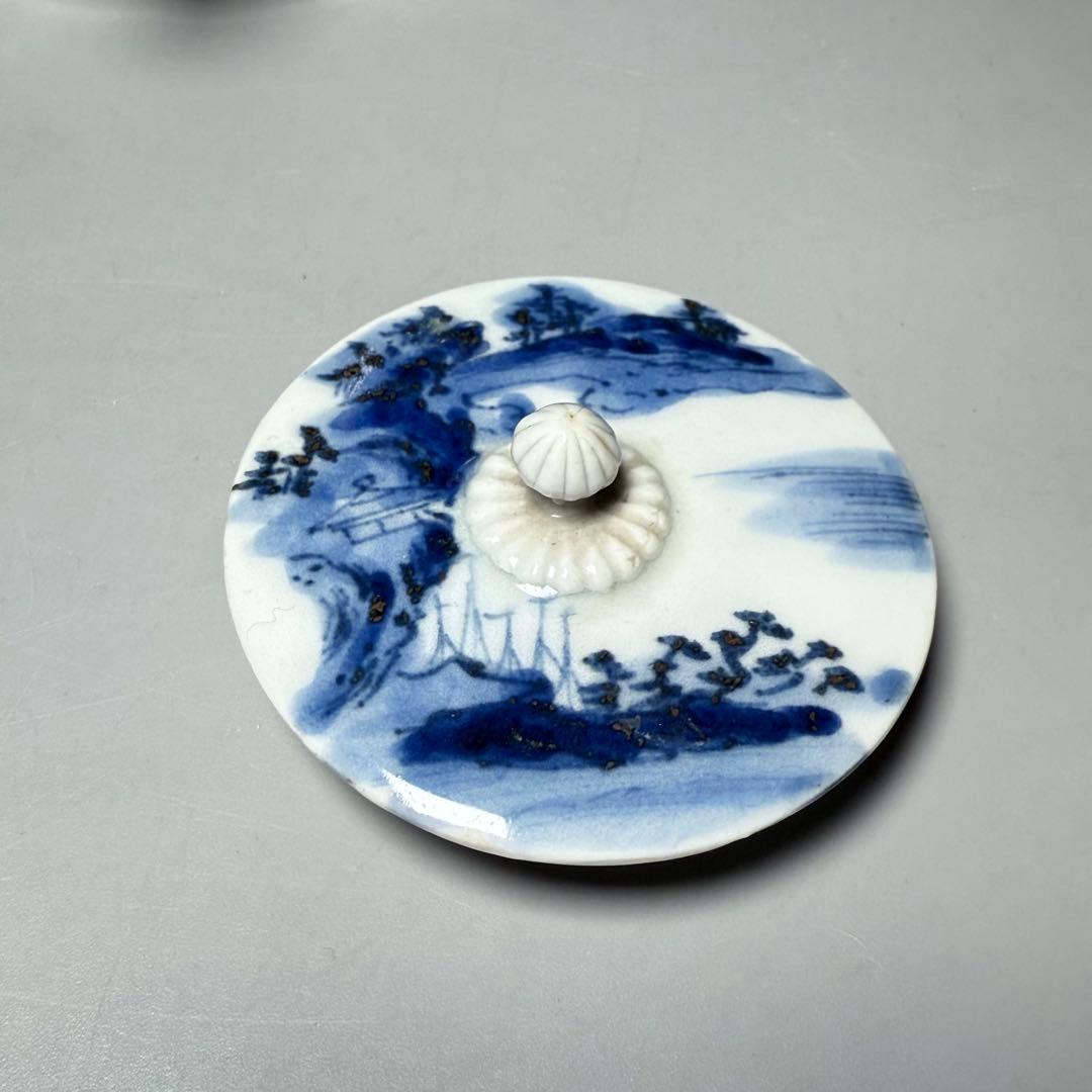 古伊万里　古平戸　染付山水図銚子　江戸時代　古美術　オブジェ　雰囲気◎