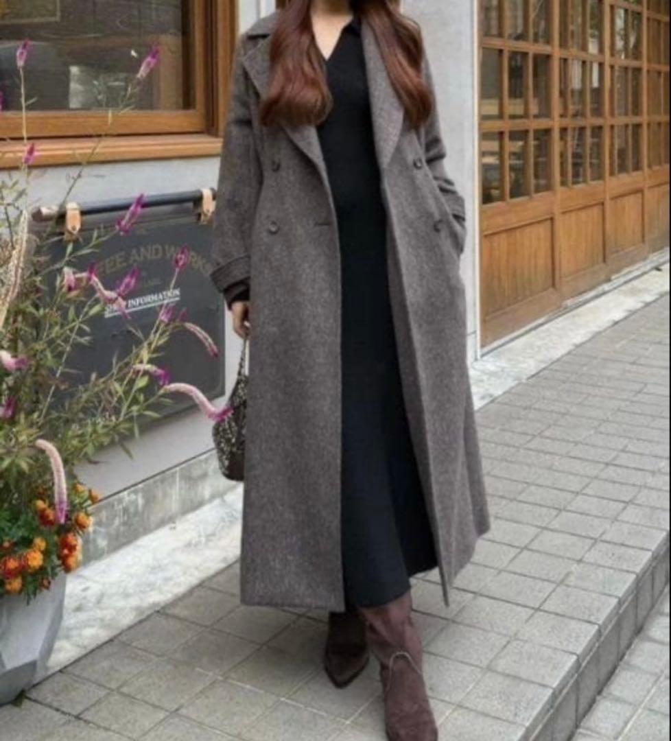 rienda 25AW ダブルカラーシェイプドチェスターコート