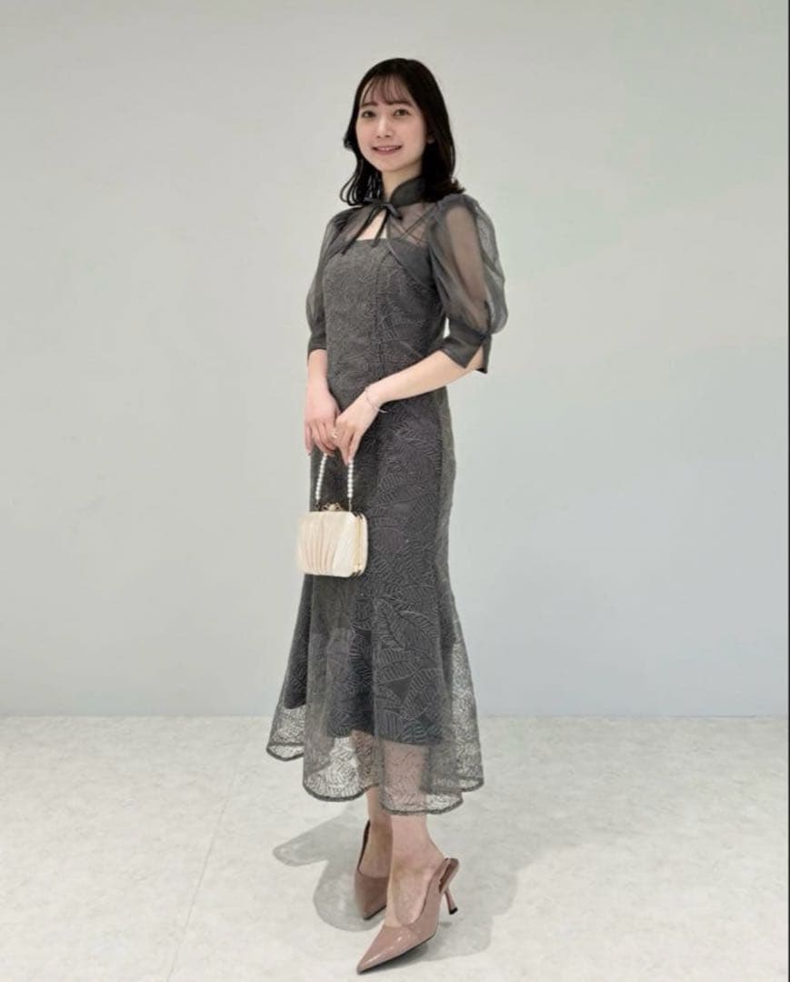 leja スパンコールボタニカルマーメイドボレロ2WAYドレス　結婚式