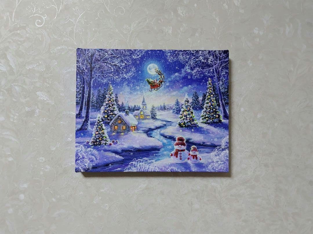 R*U様 【夜空を見上げて】アクリル画 F3 風景画 絵画