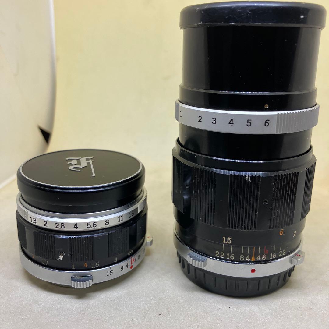 OLYMPUS-PEN F(露出計付)と38mm、100mmの2本セットです。