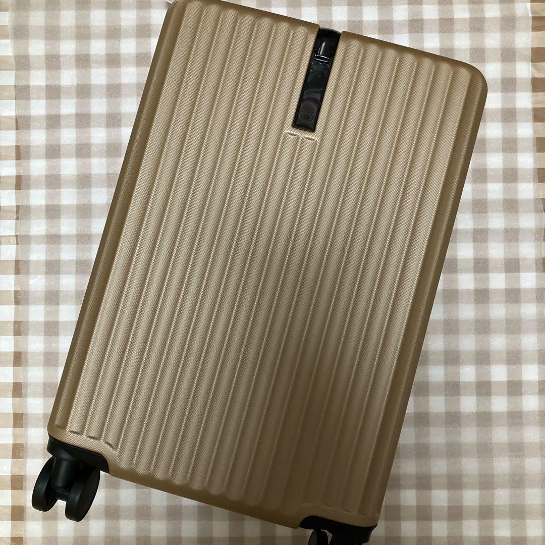 スーツケース 軽量 キャリーケース TSAロック ダブルキャスター S ゴールド