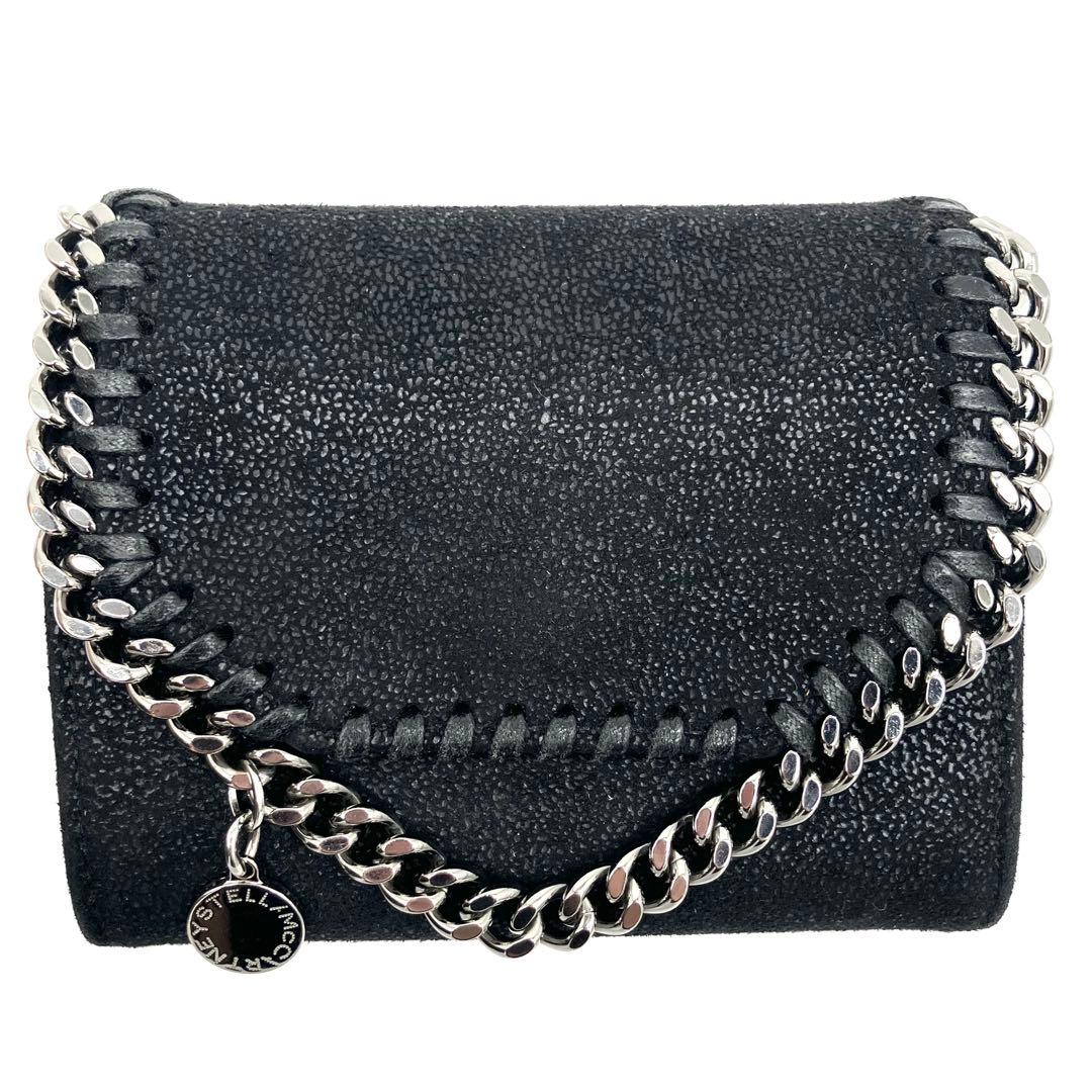 ステラマッカートニー　ファラベラ ロゴチャーム　二つ折り財布　ブラック