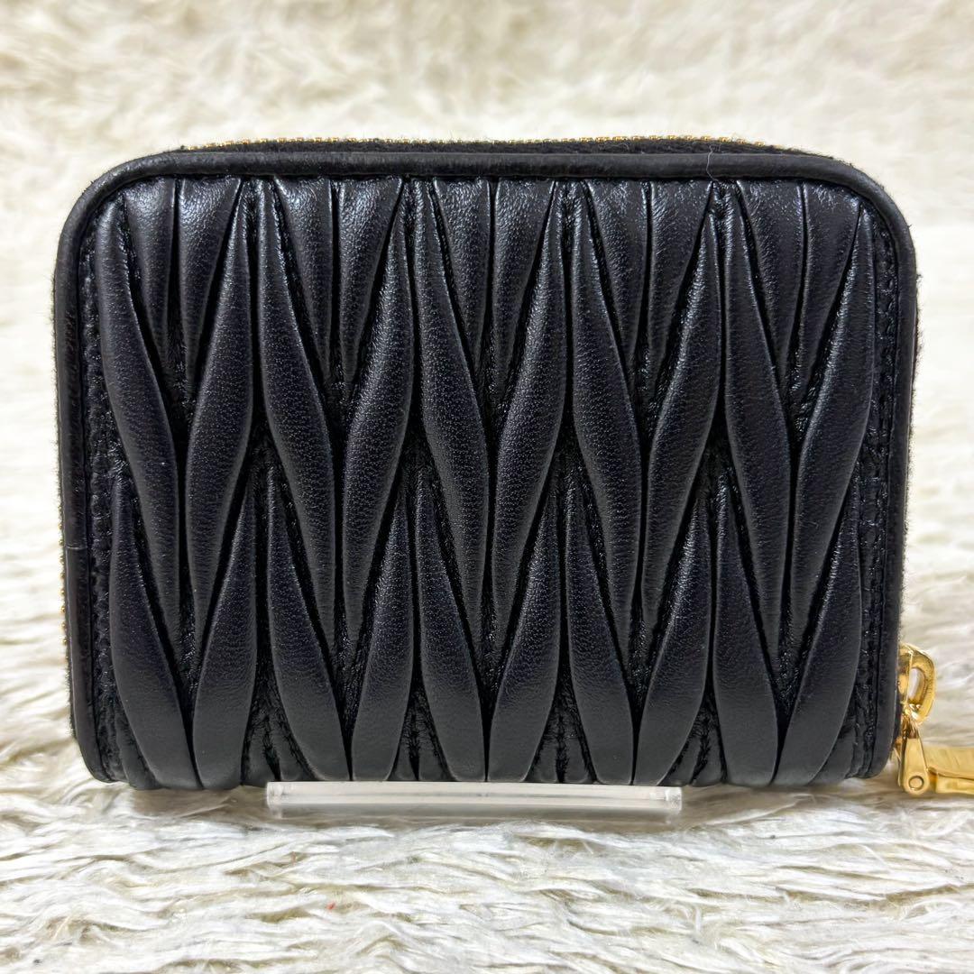 現行【未使用級】ミュウミュウ マテラッセ ケース カードケース ブラック