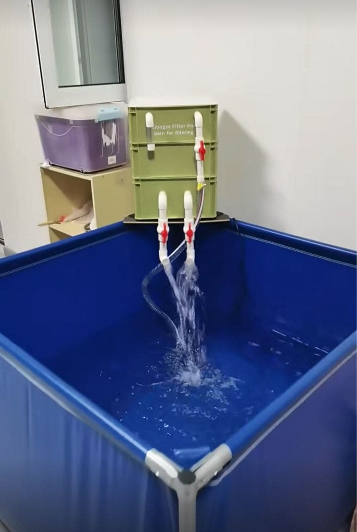 2種以上高性能濾過材2段付き　池水槽用万能ろ過フィルター　濾過槽外部式濾過器装置