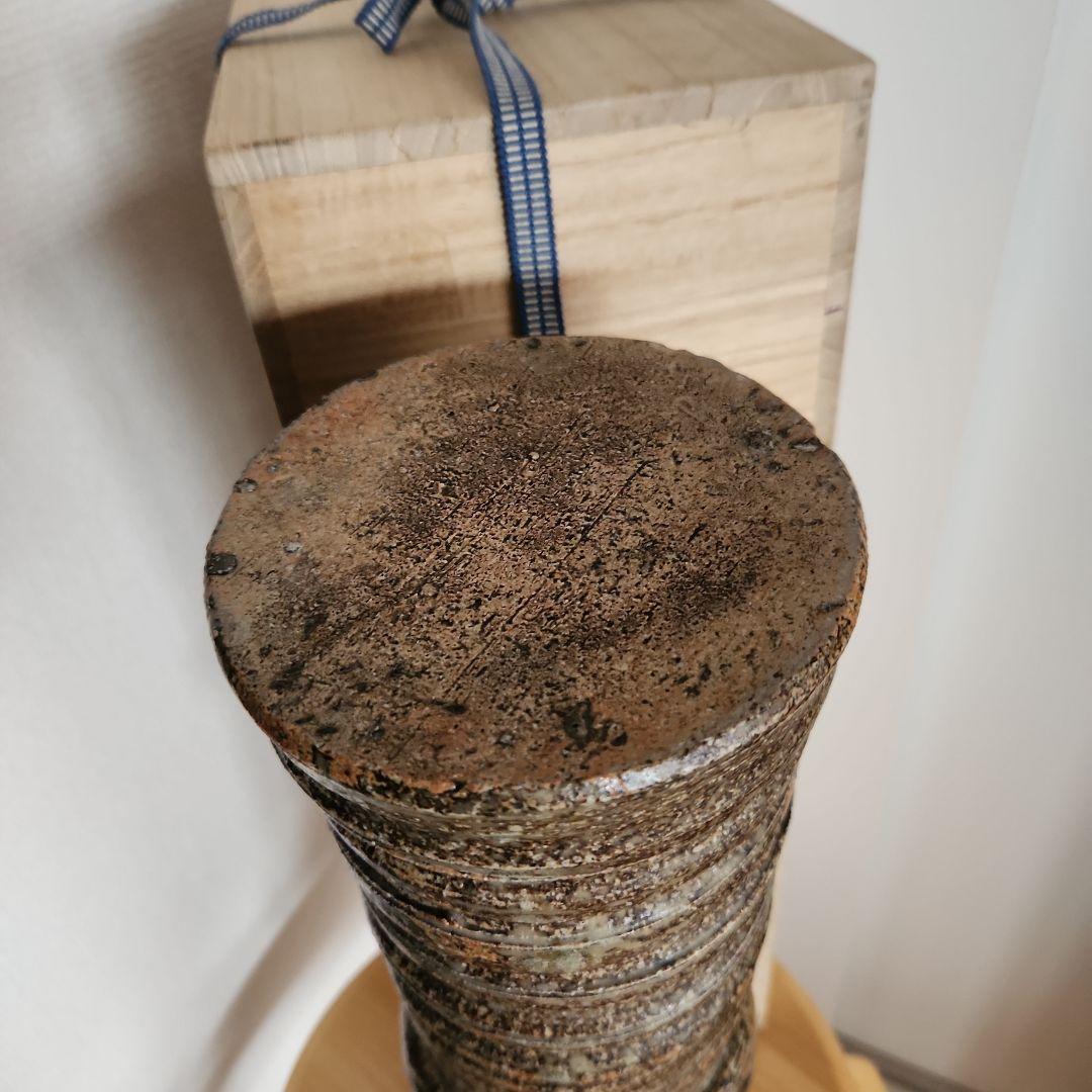 時代自然灰秞瀬戸焼花入れ箱付き