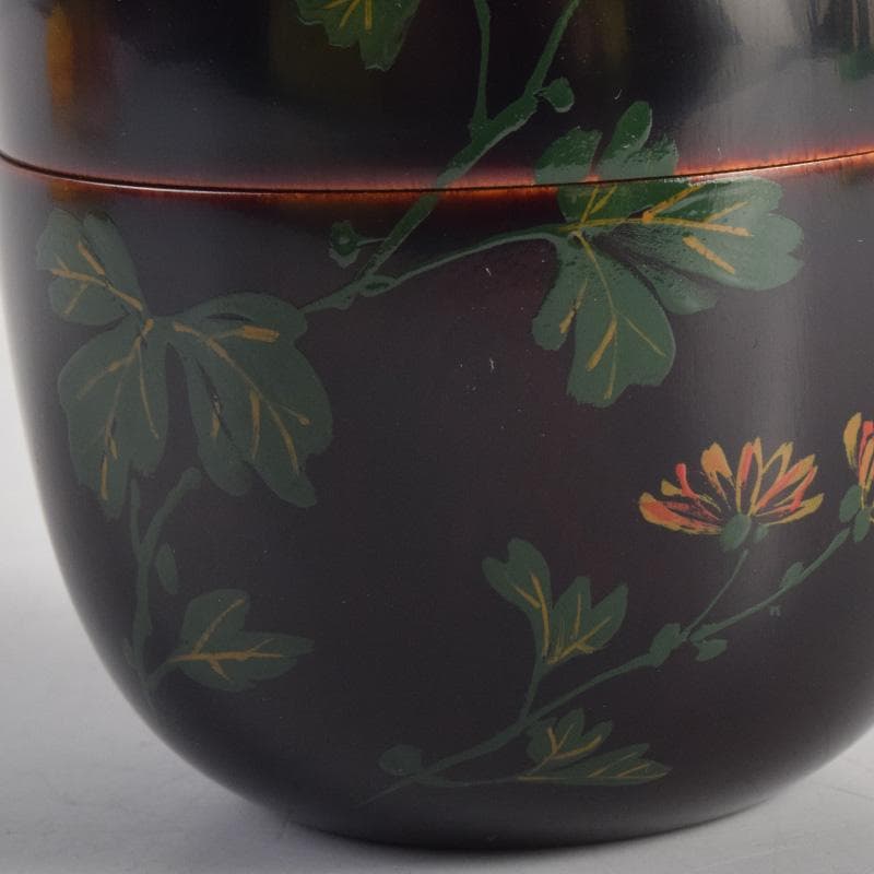 茶道具　瑛斎作　菊蒔絵　中棗　共箱　V　8321