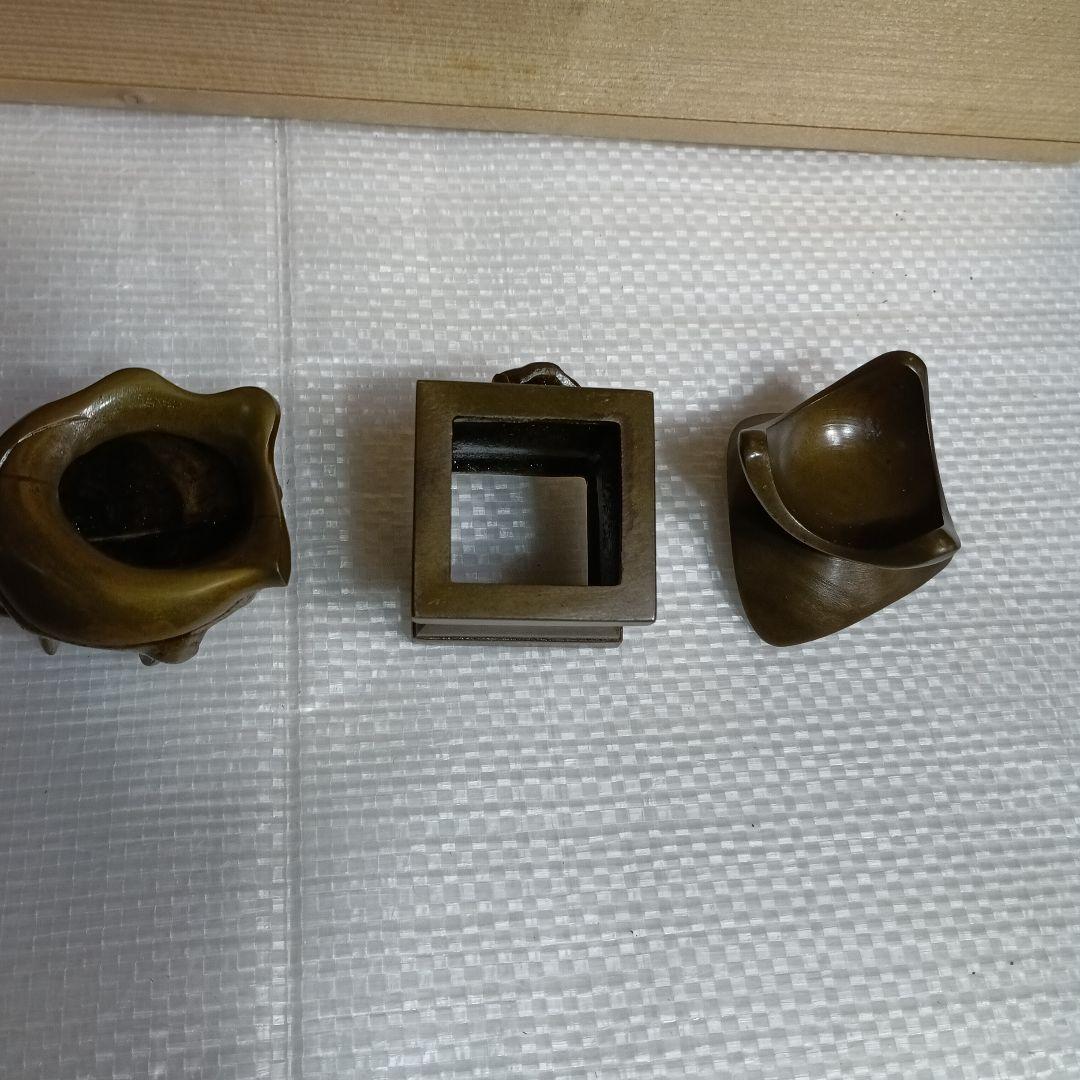 茶道具　七種の蓋置　昇雲造　銅製　木箱入り