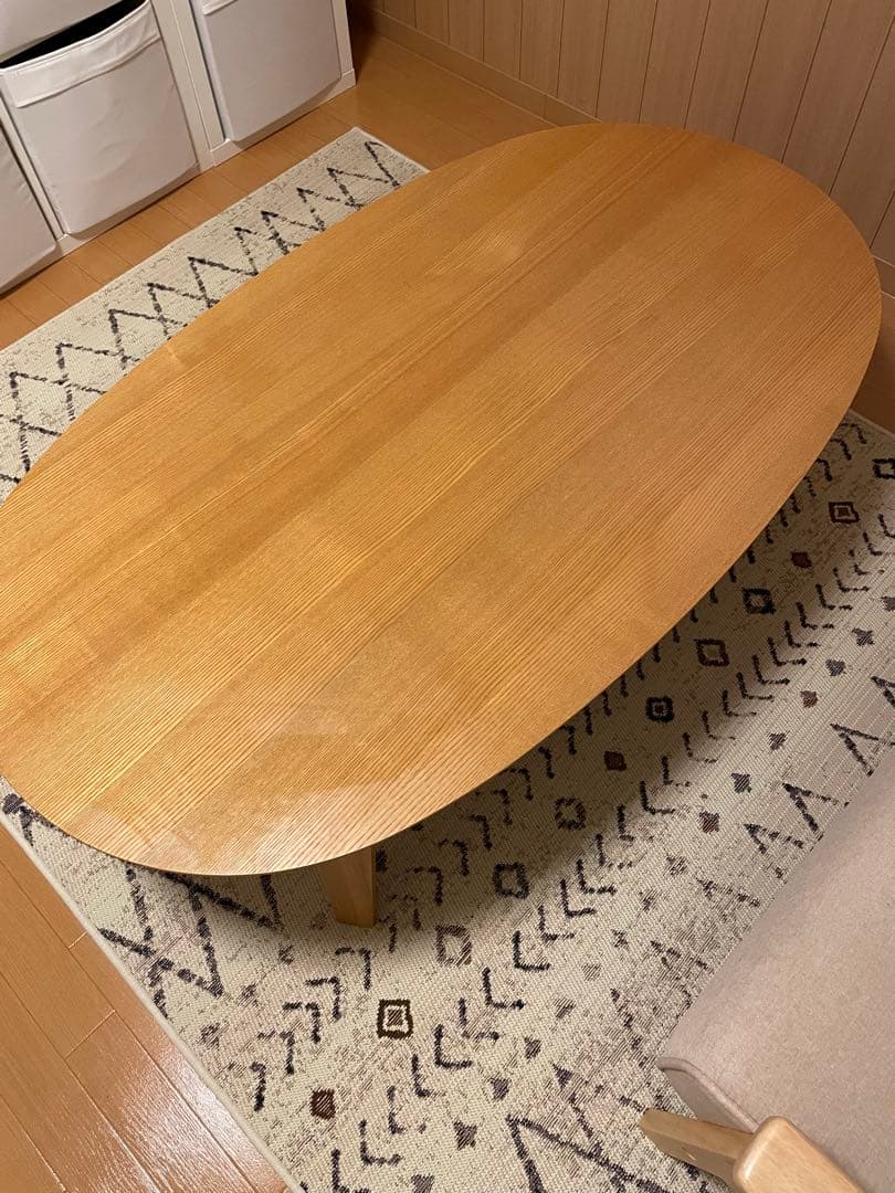 木製 楕円形こたつ 4本脚