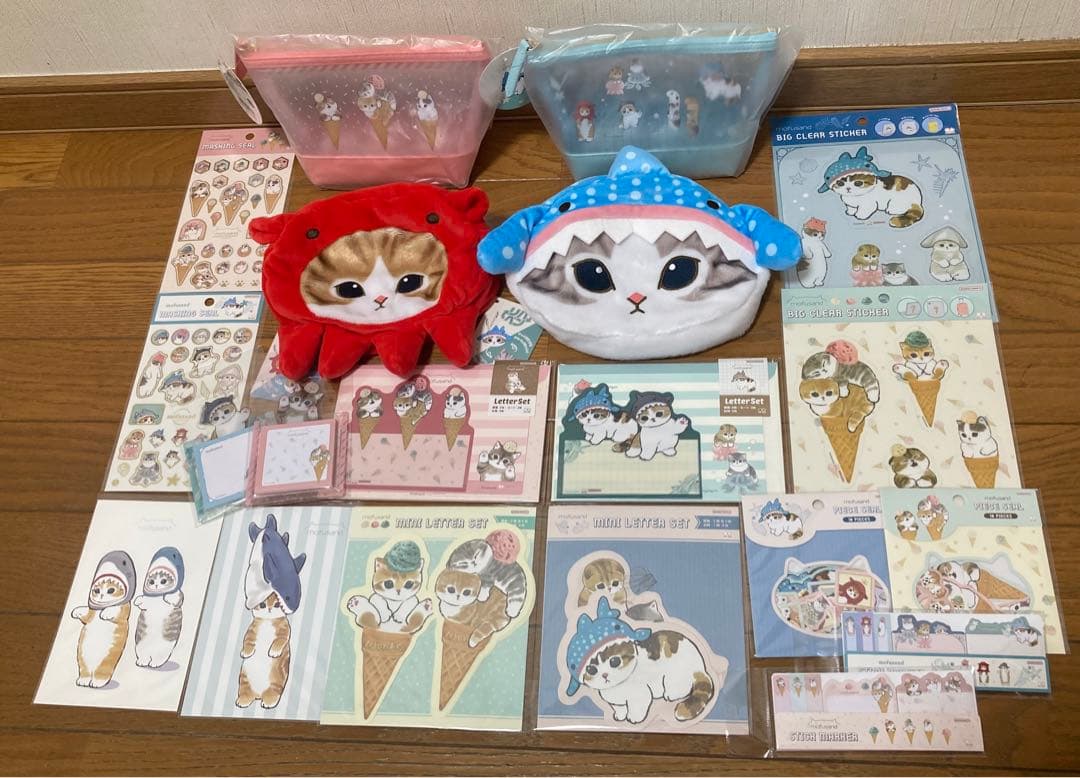 総額14718円！モフサンド文具20点まとめて ペンケース シール サメにゃん