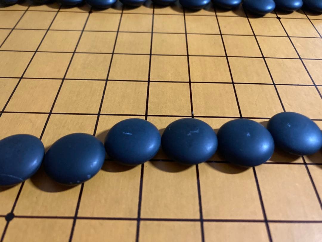 【美品】【再値下げ】　蛤碁石181個　那智黒石182個　35号　欅碁笥セット