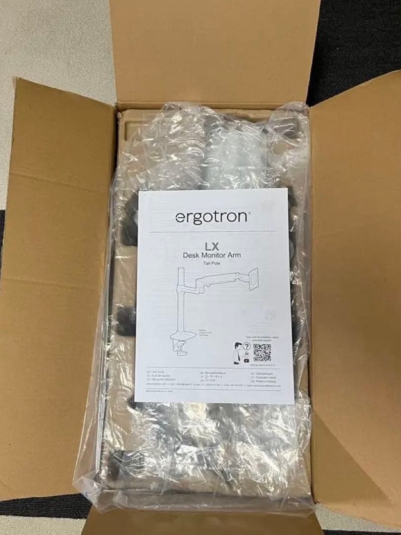 LX デスクマウントアーム,長身ポール（ホワイト）