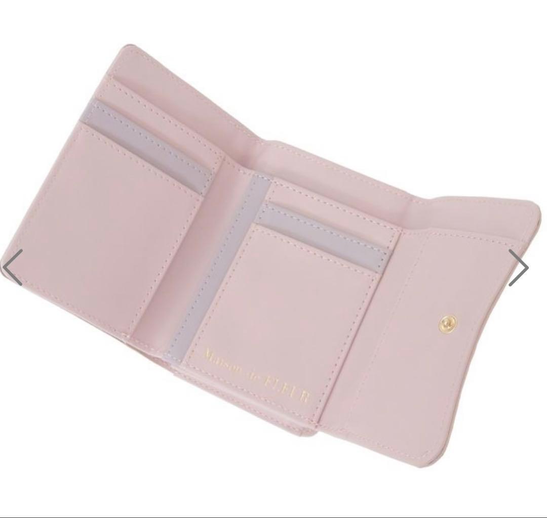 MaisondeFLEURリボンキルティングウォレット ピンク メゾンドフール