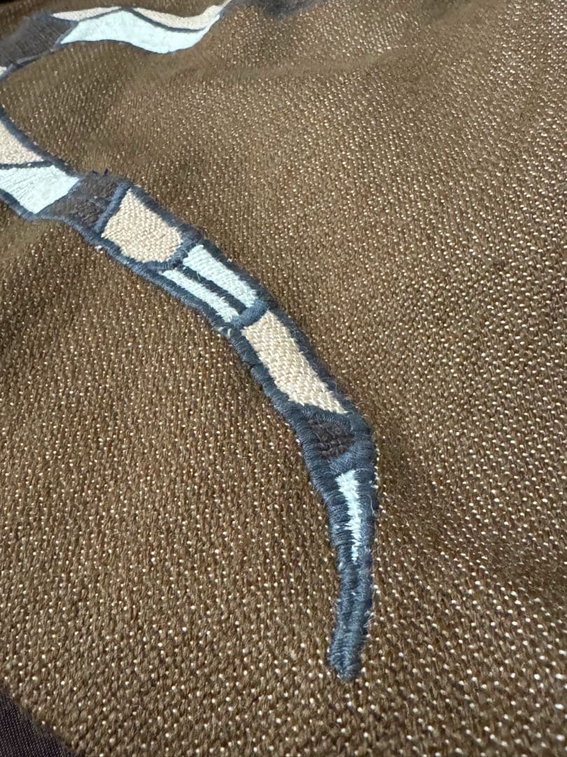 60s 70s アメリカ古着 ガウンコート ロングジャケット 刺繍 トカゲ 蛇