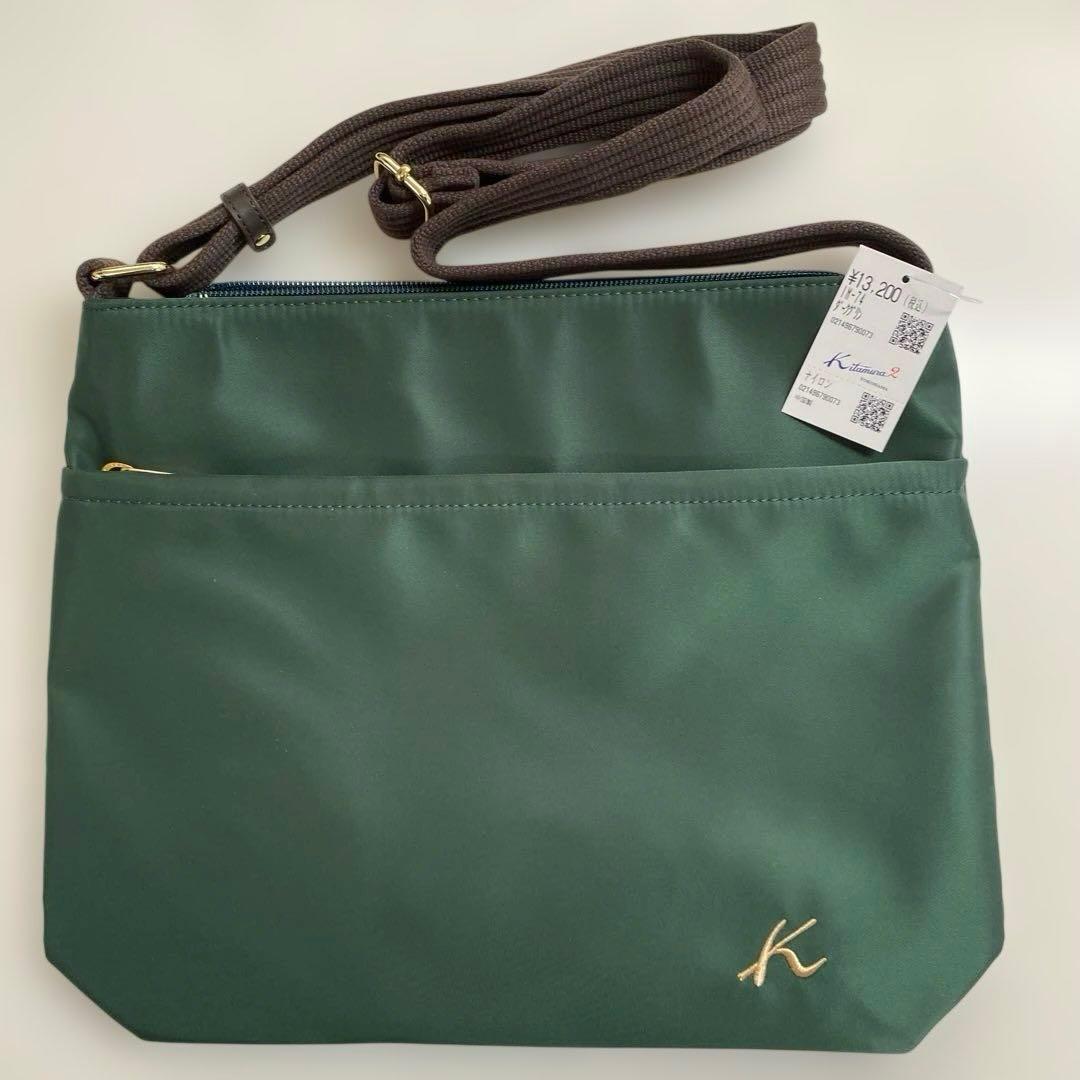 新品 キタムラK2 ナイロン ショルダーバッグ グリーン
