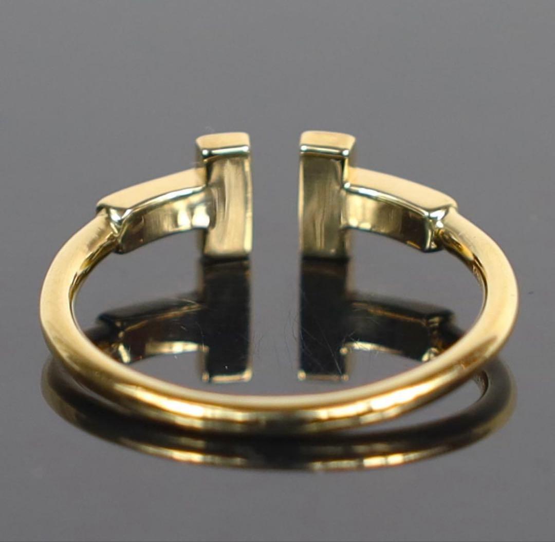 ティファニー　Tワイヤー　ダイヤモンドリングYG 15号ショップカードあり