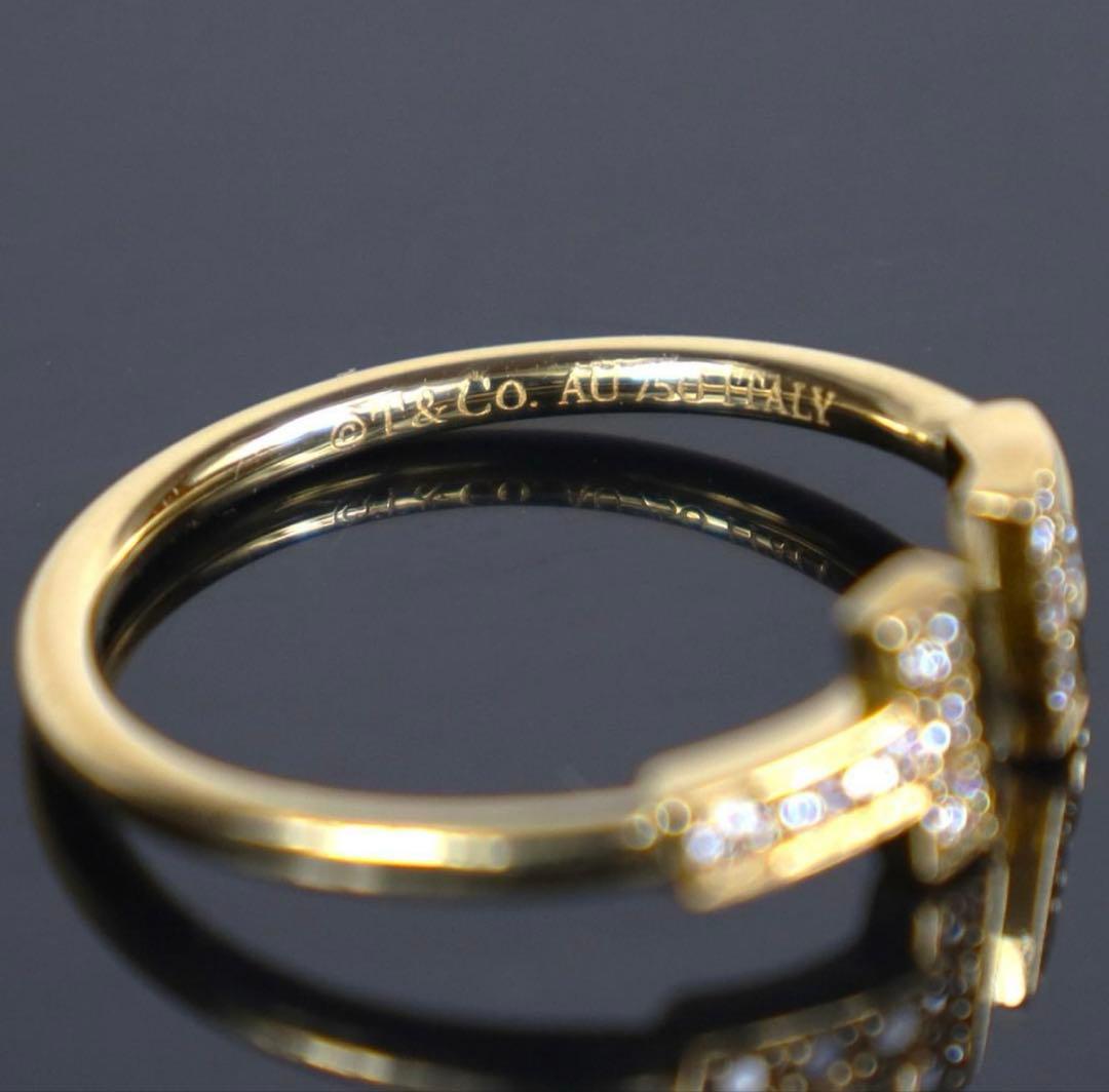 ティファニー　Tワイヤー　ダイヤモンドリングYG 15号ショップカードあり