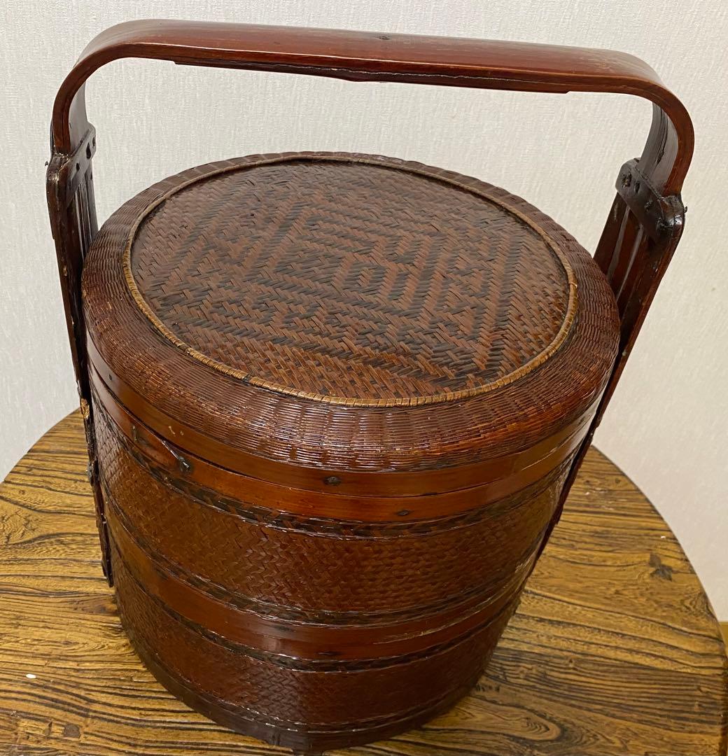 李朝中国韓国デザイン　アンティーク　古美術　ヴィンテージ  骨董　カゴ　籠　かご